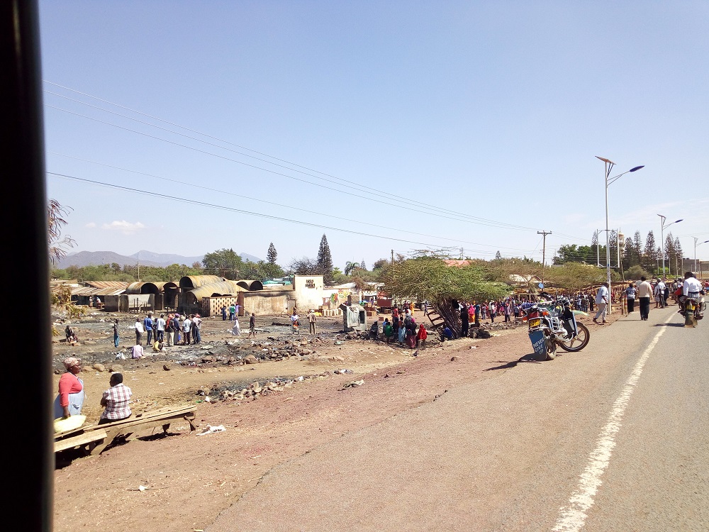 Isiolo Market Fire from the highway 