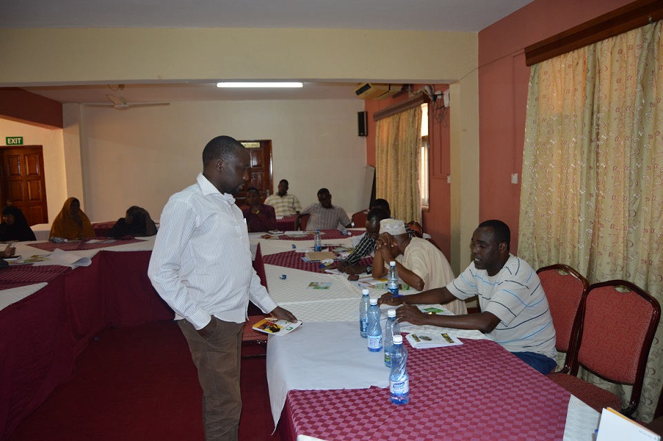 Geoffrey Kerosi, conducting a training on Human Based Rights Approaches to County Planning  and Budgeting 
