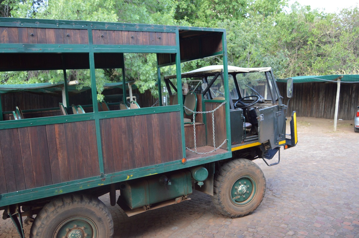 Customized truck that carries tourists for the game drive. 