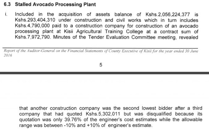 Kisii Stalled Avacado Factory