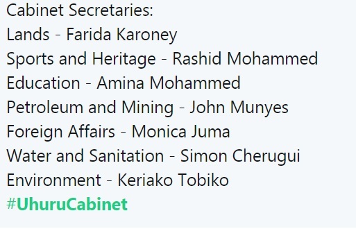 #UhuruCabinet