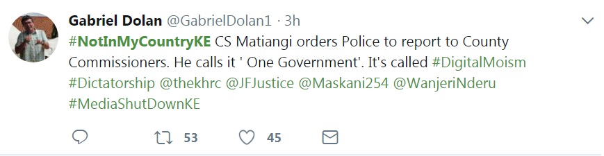 #NotInMyCountryKE