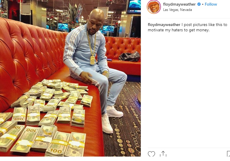 Floyd Mayweather Displaying the fruits of his success. 