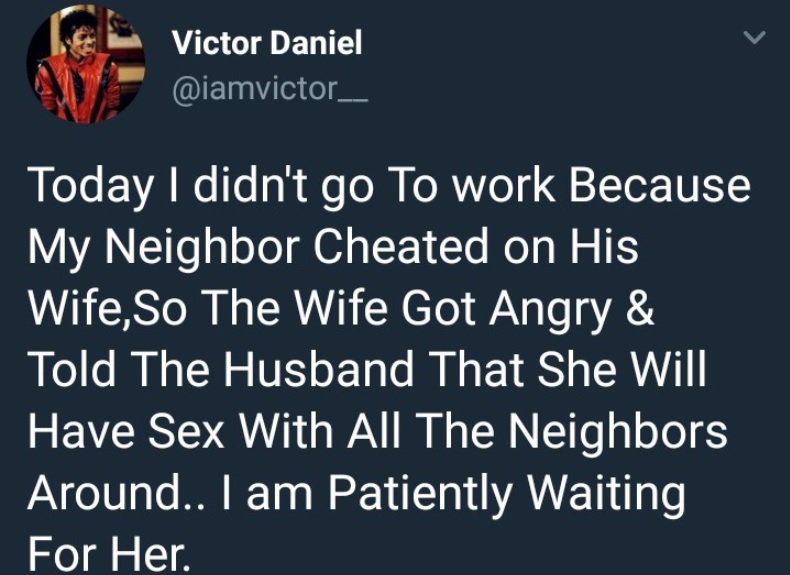 Is this reason enough to avoid work?