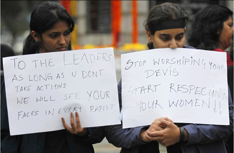 Indian women protest lack action on rapists. 