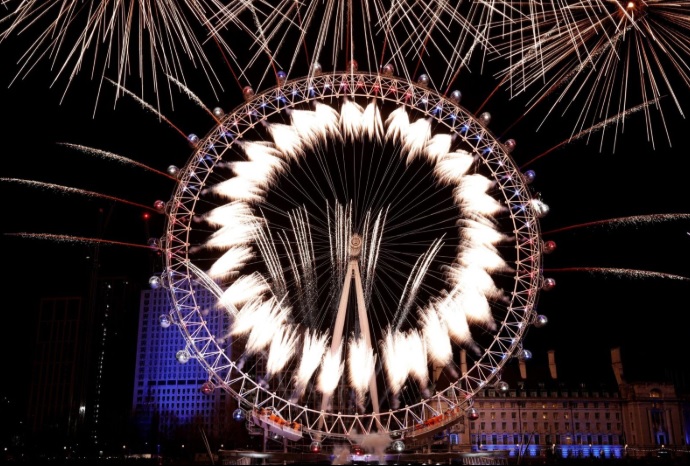 New Year 2019 fireworks in London 