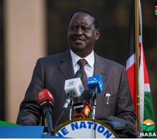 Raila Odinga, holding his final rally at Kasarani Stadium on 6th Aug