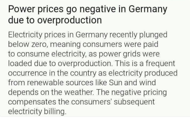 Germany pays residents to use excess electricity