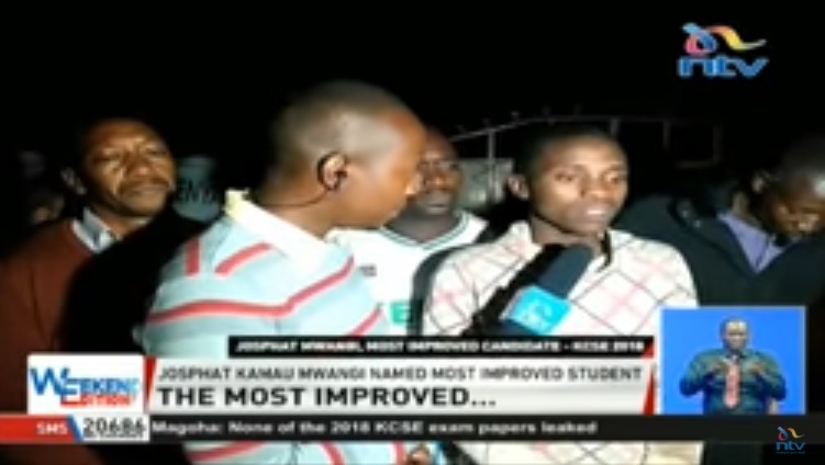 Josphat Kamau Mwangi voted the most improved Student in KCSE 2018 Exams