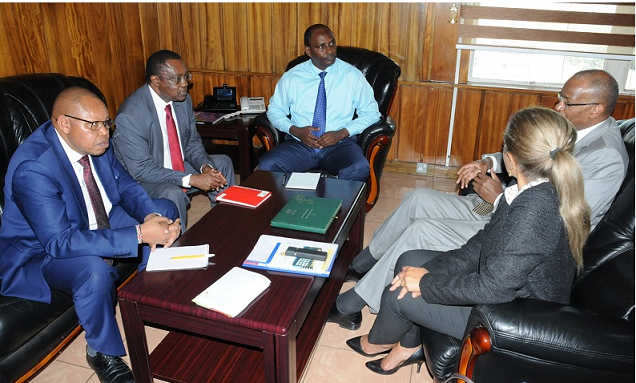 The Central Bank of Kenya governor makes a courtesy call to National Treasury