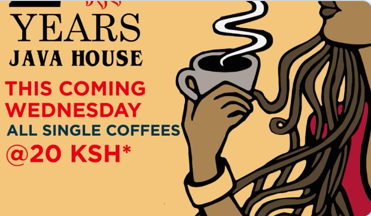 Nairobi Java House sold a cup of coffee for 20 bob today