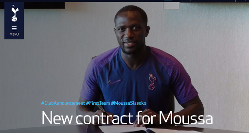 Moussa Sissoko signs a new contract at Spurs