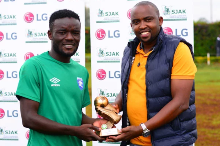 AFC Leopards striker Mark Makwatta is the SJAK player of the month