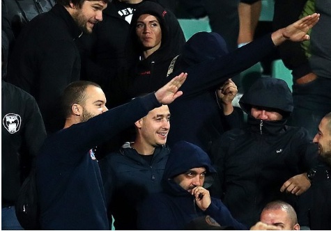 5 Bulgarian football fans arrested for doing a Nazi salute at black soccer players during Euro 2020 qualifier