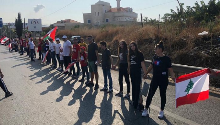 Protesters formed a human chain across entire Lebanon