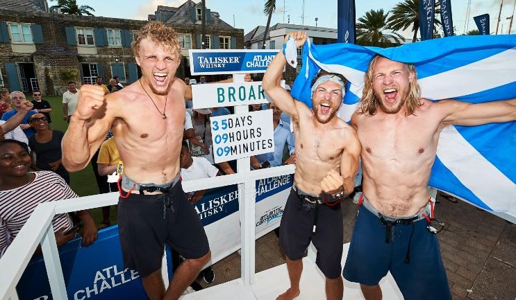 Three Scottish brothers break the world record by rowing across the Atlantic Ocean in 35 days