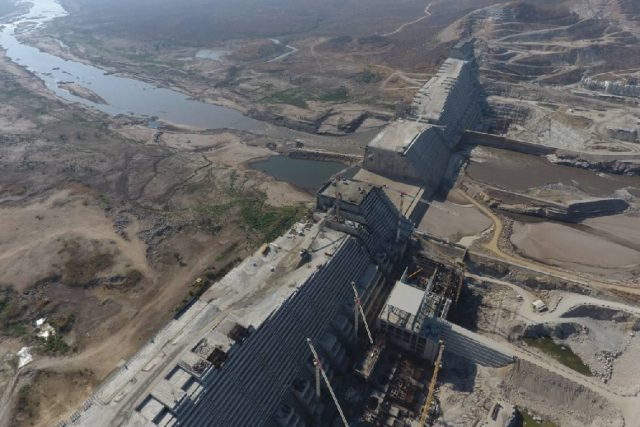 Grand Ethiopia Renaissance Dam across the Blue Nile