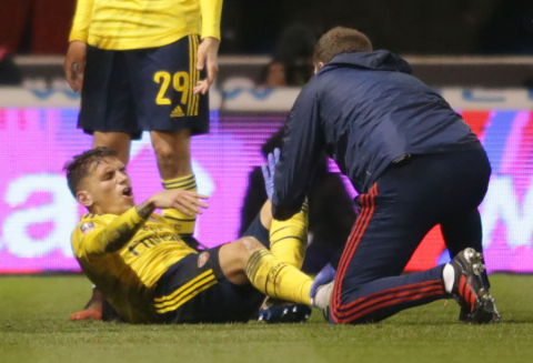 Arsenal midfielder Torreira suffered an ankle injury against Portsmouth