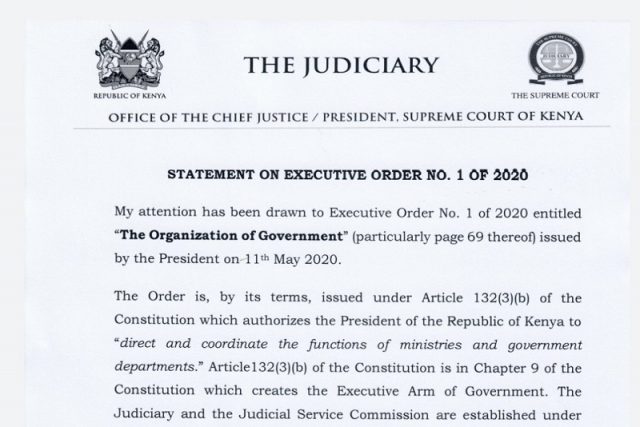 What is Executive Order No. 1 of 2020?