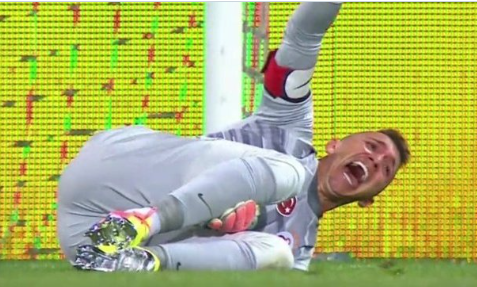 Galatasaray goalkeeper Muslera suffers an injury