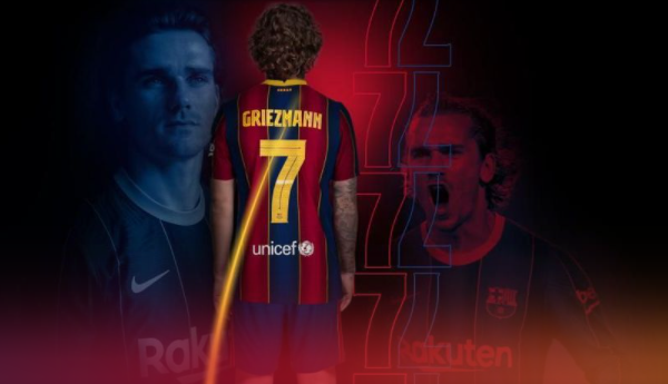 Antoine Griezmann is the new Barcelona Number 7