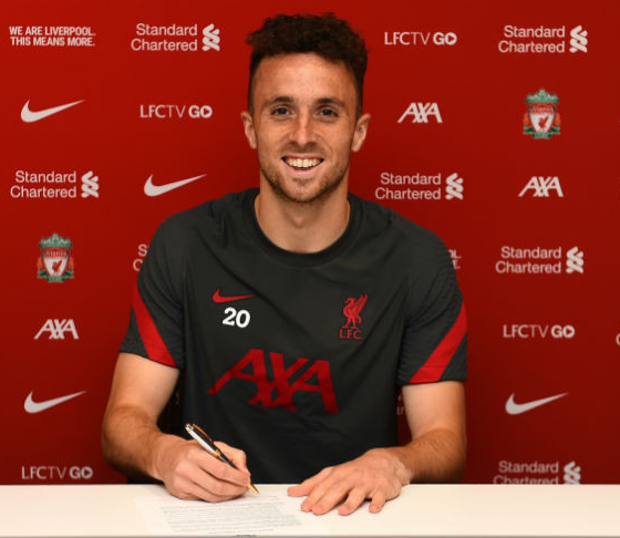 Liverpool sign forward Diogo Jota from Wolves