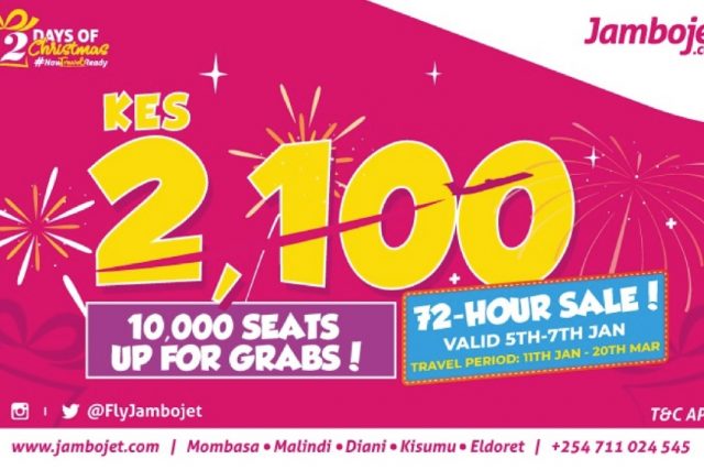 Jambojet Announces Flash Sale Of 10,000 Seat Spaces For Ksh 2,100 Each