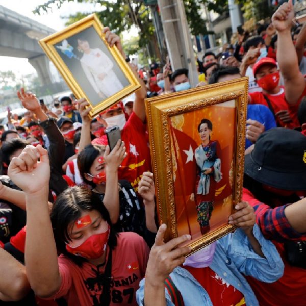 Citizens protest army take over in Myanmar