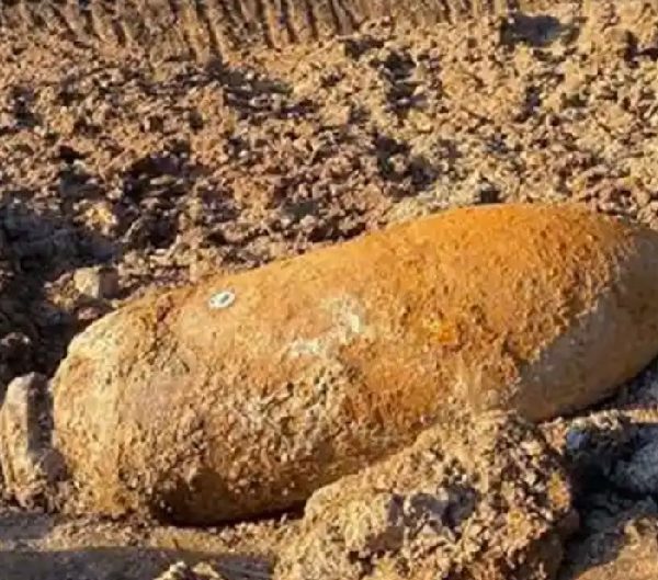 World War II era bomb detonation damages buildings in Exeter