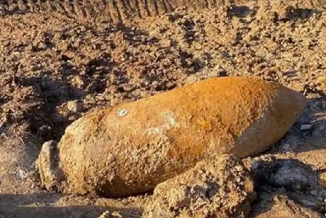 World War II era bomb detonation damages buildings in Exeter