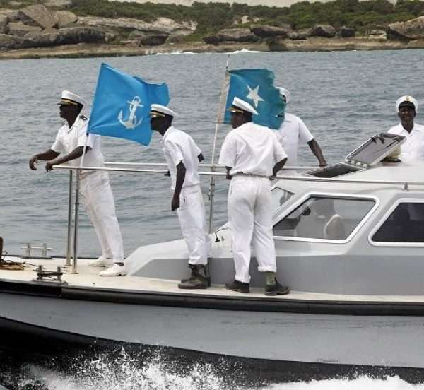 Somalia marine forces seen patrolling the coastal waters after the ICJ ruling