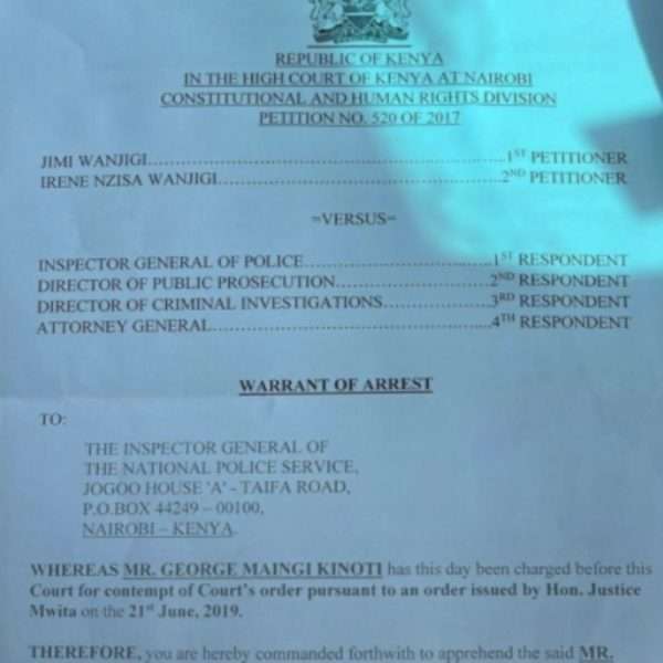 High Court directs the Inspector of Police to arrest DCI boss George Kinoti