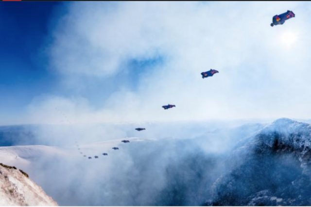 Wingsuit pilot becomes the first person to fly in and out of an active volcano