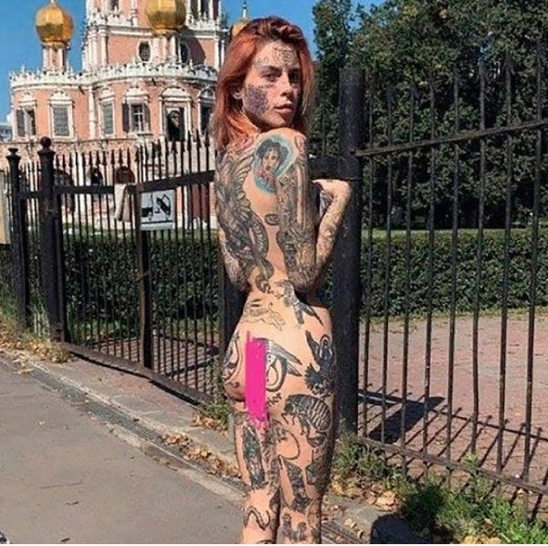 Social Media influencer, 24, faces a year in jail for posing naked in front of church in Russia