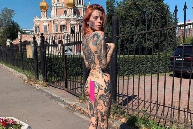 Social Media influencer, 24, faces a year in jail for posing naked in front of church in Russia