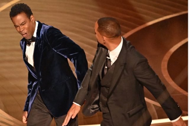 Will Smith slaps Chris Rock during the Oscar awards
