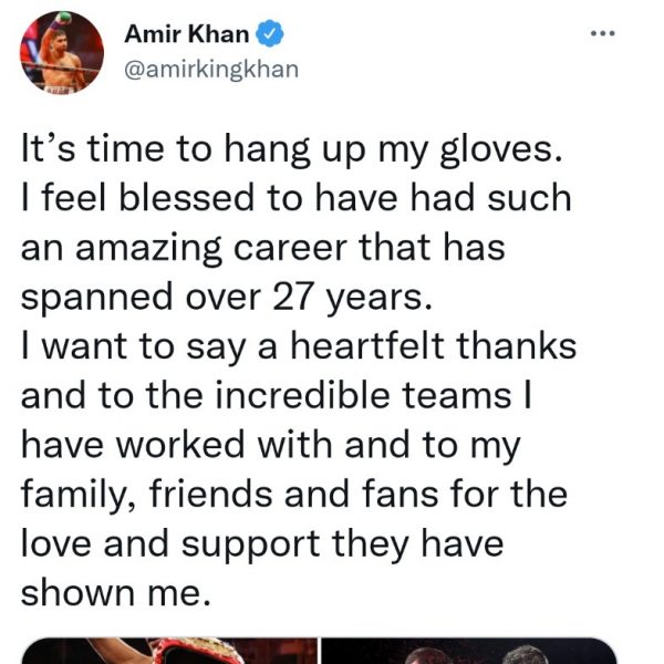 Former world champion, Amir Khan, 35, announces his retirement from boxing