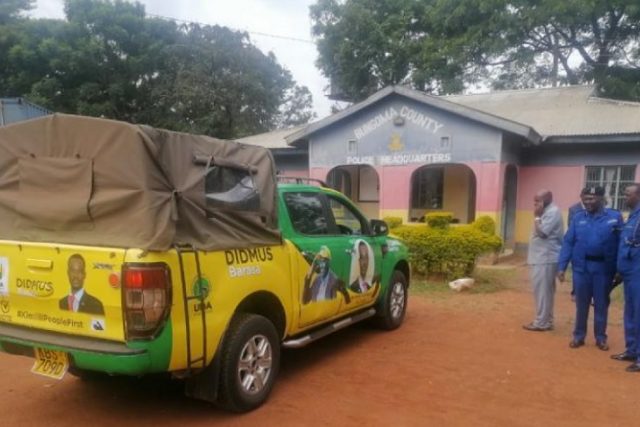 Police are looking for Kimilili MP Didmus Barasa after government vehicle was branded with UDA colors complete with his campaign portrait