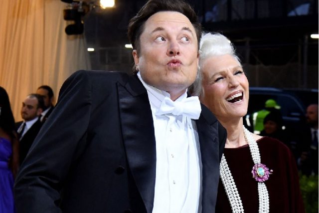 Elon Musk attends Met Gala red carpet with his mother