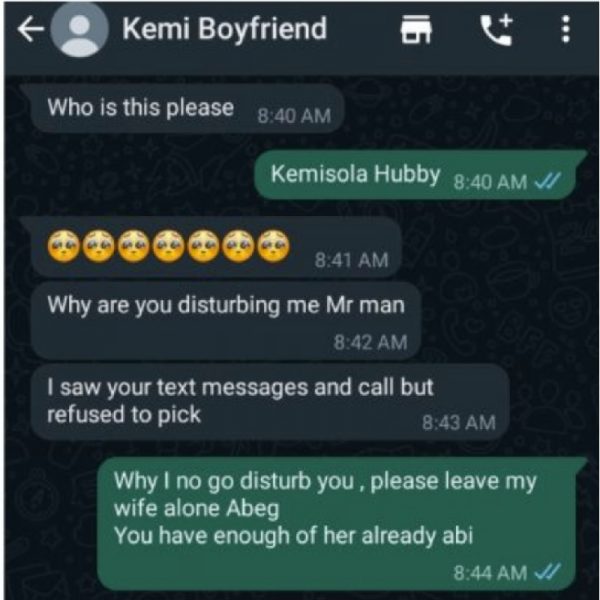 Nigerian man living overseas shares a screenshot of the conversation he had with his wife’s boyfriend telling him to sign the divorce to allow him to take full control