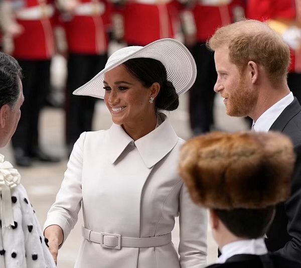 Harry and Meghan Markle join other senior royals at the Service of Thanksgiving for the Queen’s 70-year reign