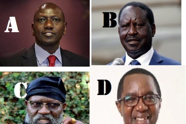 Raila Odinga (Azimio), Wiliam Ruto (Kenya Kwanza), Wajackoyah (roots) and David Waihiga (Agano), who will win the 2022 elections in Kenya?