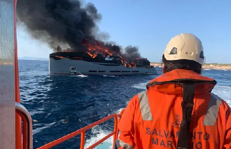 A £20 Million yacht boat goes up in flames after a month from purchase