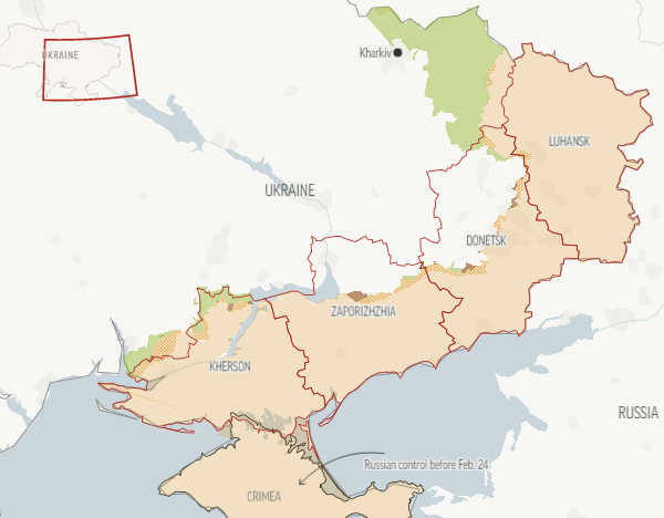 Four Ukrainian regions ready to join Russia after vote