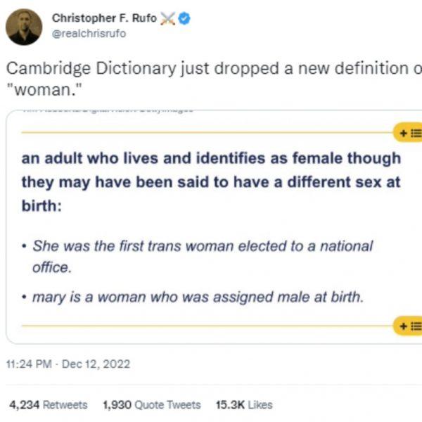 Outrage as Cambridge dictionary changes the definition of “man” and “woman”