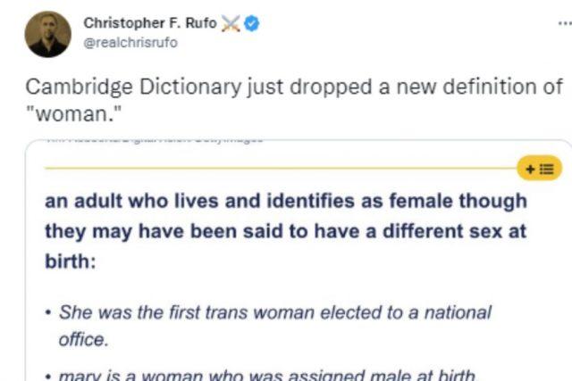 Outrage as Cambridge dictionary changes the definition of “man” and “woman”