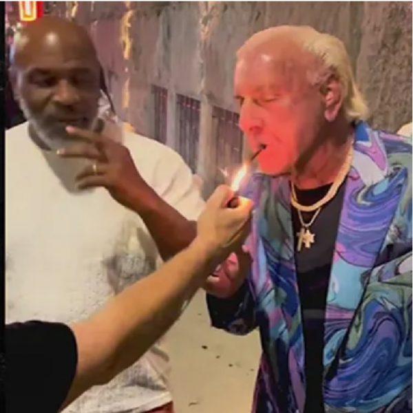 Mike Tyson and Ric Flair smoke weed after a weed conference