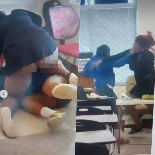 Teacher fighting a student at Rocky Mount High School