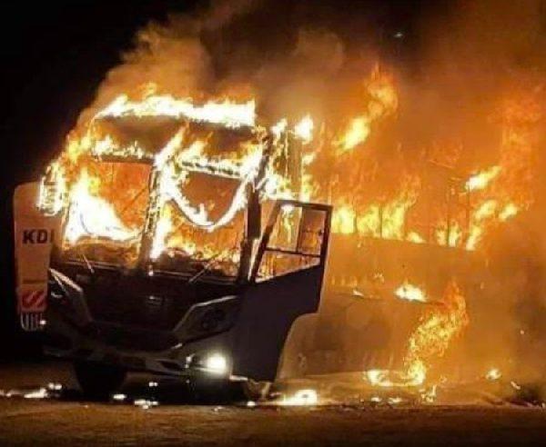 ENA Bus bursts into fire with 48 passengers on board en-route to Migori