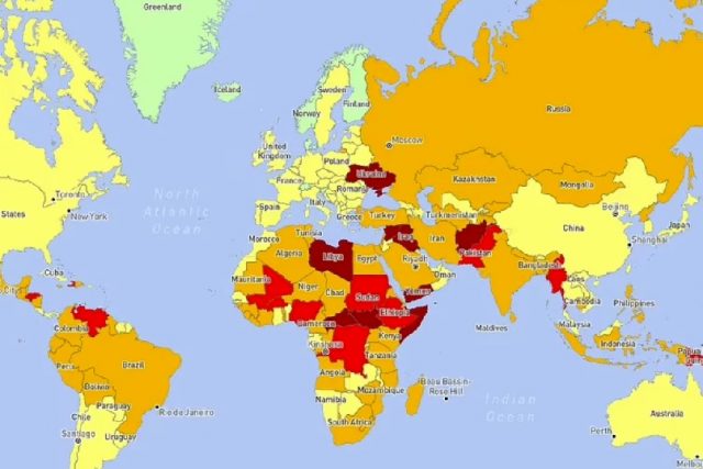 World most dangerous countries to visit in 2024